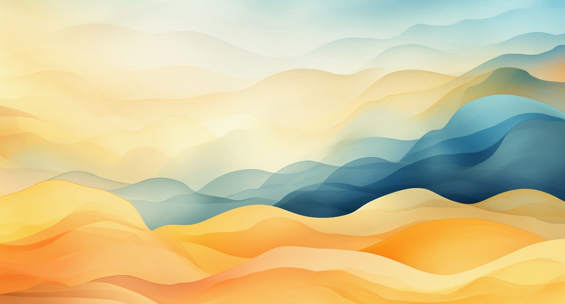 Colorful hills with blue and yellow waves