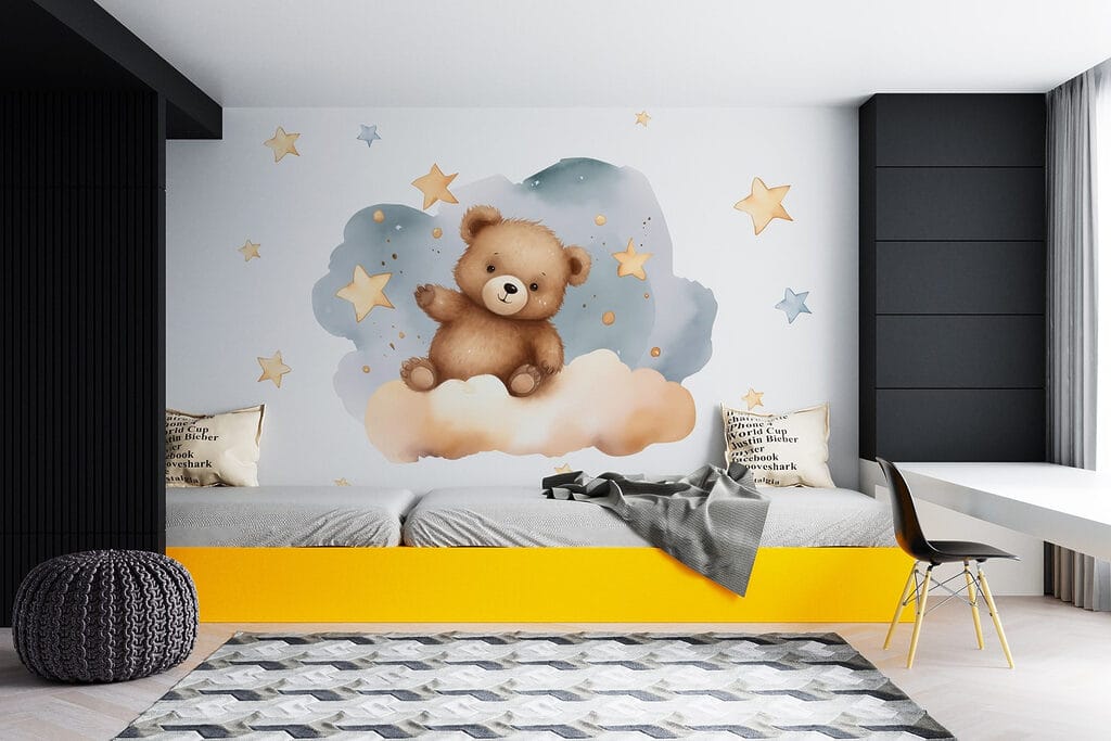 Teddy bear on a cloud