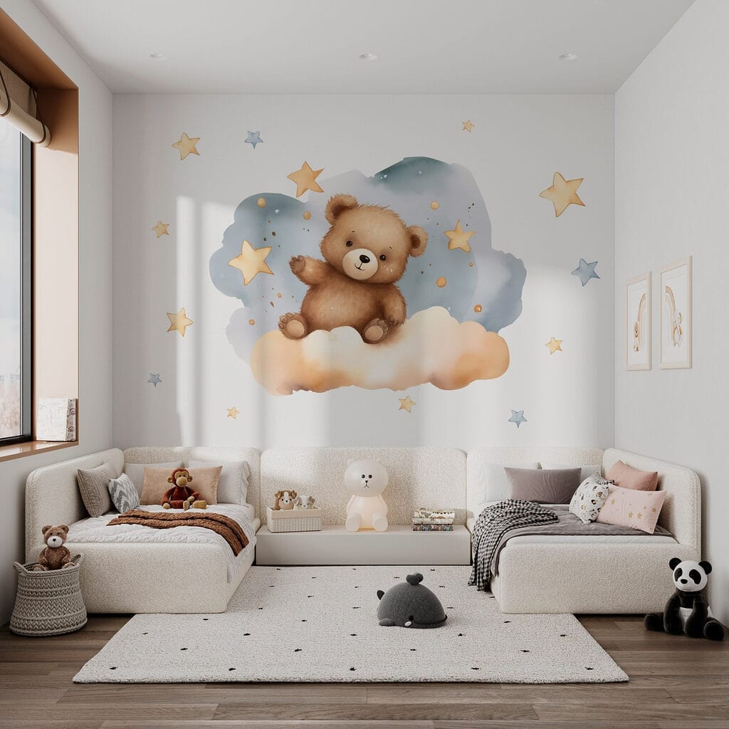 Teddy bear on a cloud