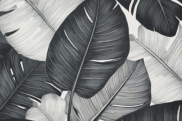 Textured leaves in monochrome hues Textured leaves in monochrome hues