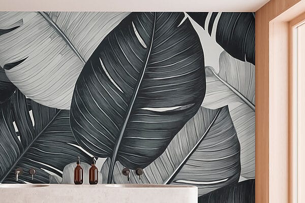 Textured leaves in monochrome hues Textured leaves in monochrome hues