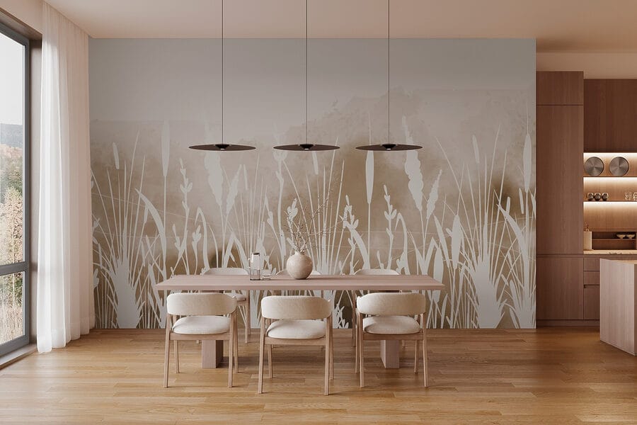 White silhouette of grass