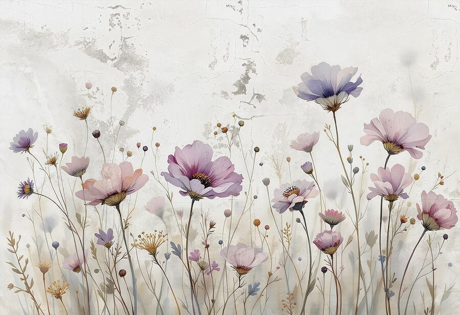 Wall murals Painting of flowers on a wall - Image 4
