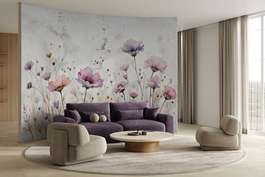 Wall murals Painting of flowers on a wall - Image 2
