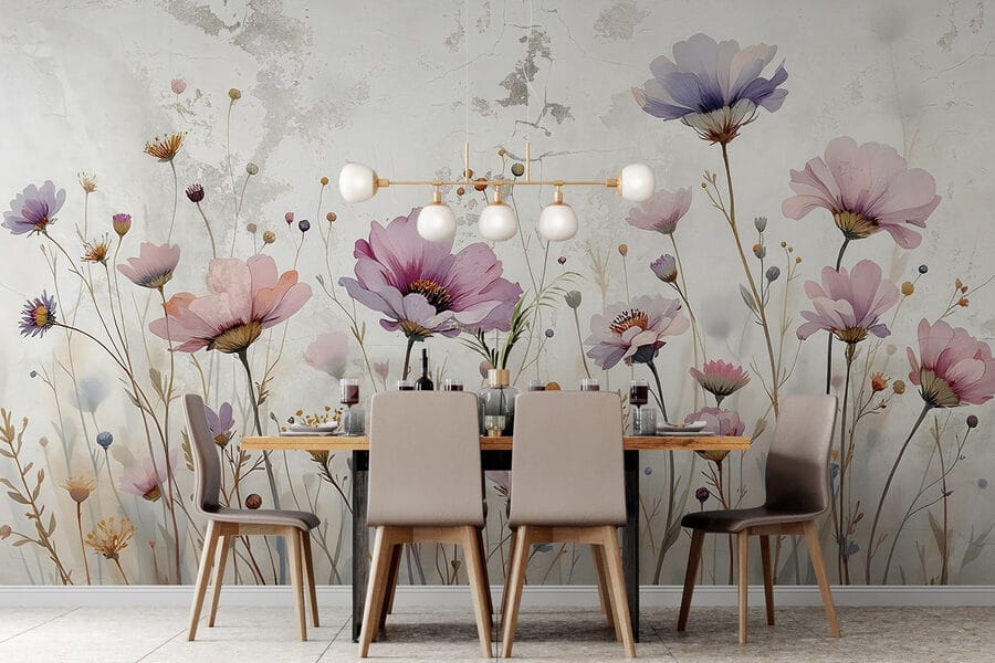 Wall murals Painting of flowers on a wall - Image 3
