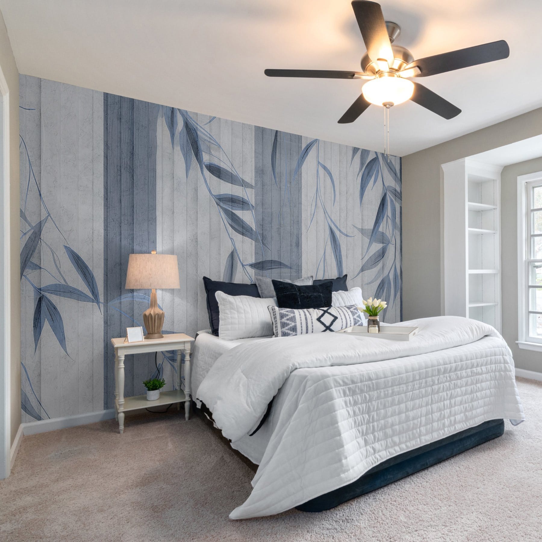 Serene leaves on soft textures Serene leaves on soft textures