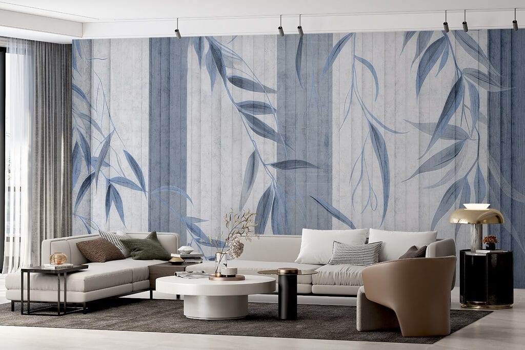 Serene leaves on soft textures Serene leaves on soft textures