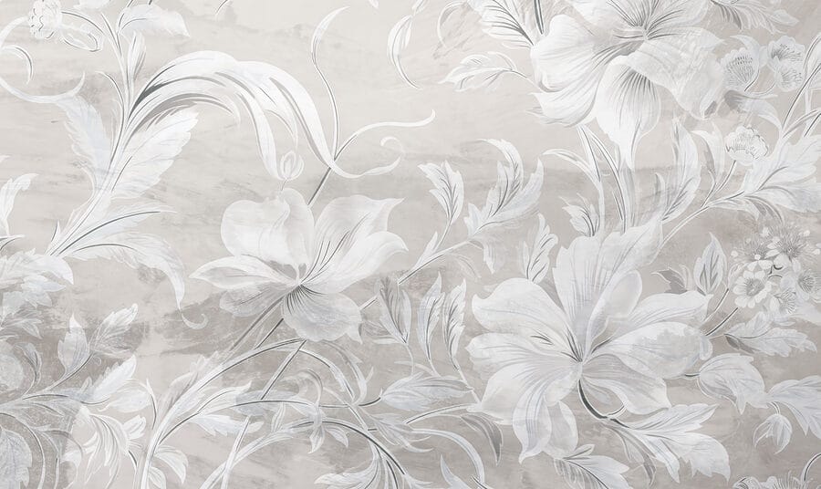 White and grey floral pattern