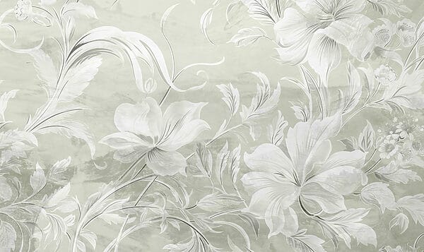 White floral pattern on a wall White floral pattern on a wall
