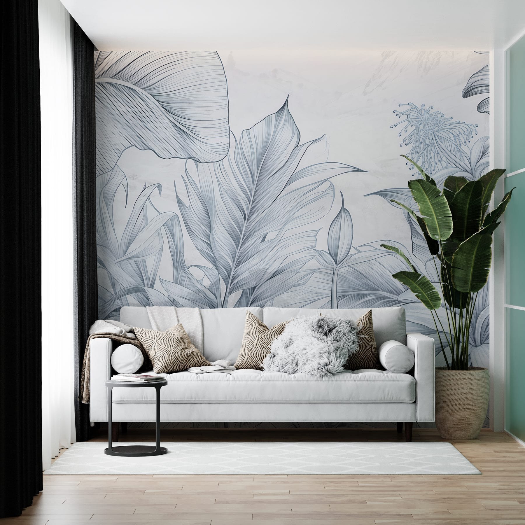 Drawing of leaves and flowers