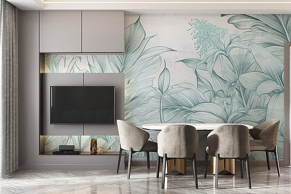 Delicate leaves in soft tones