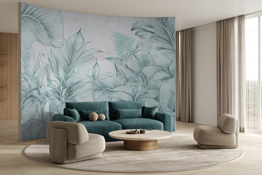 Delicate leaves in soft tones