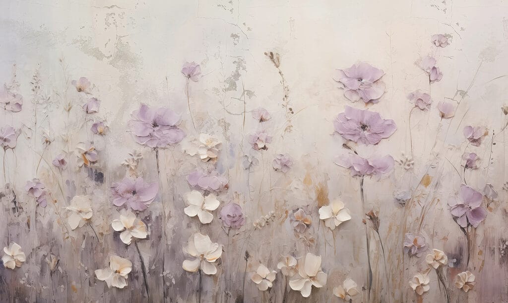 Painting of flowers on a wall
