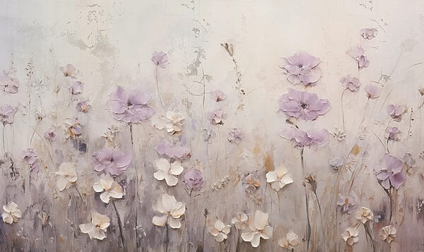Painting of flowers on a wall