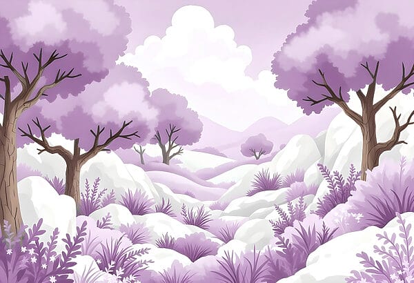Landscape with trees and snow Landscape with trees and snow