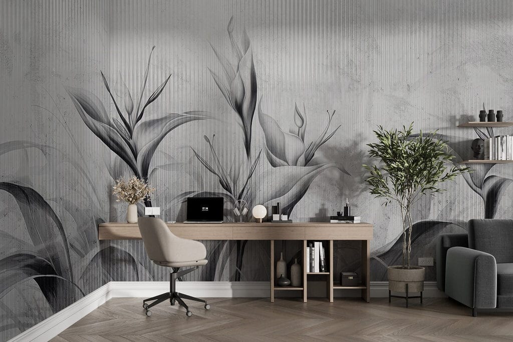 Black and white image of flowers