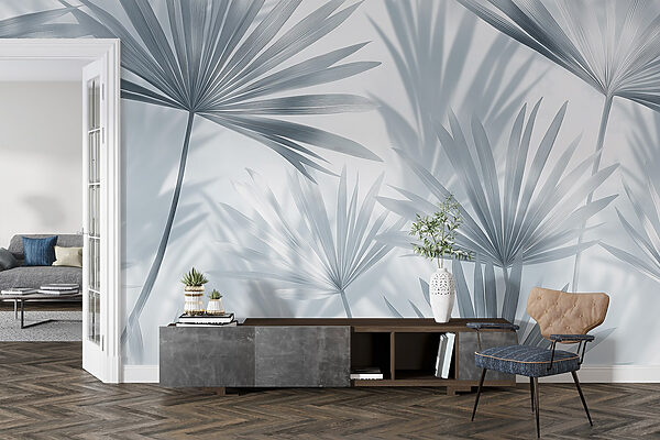 Soft shadows of delicate palm leaves Soft shadows of delicate palm leaves