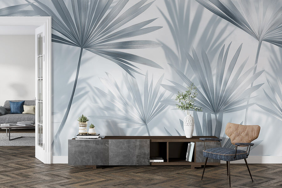 Soft shadows of delicate palm leaves