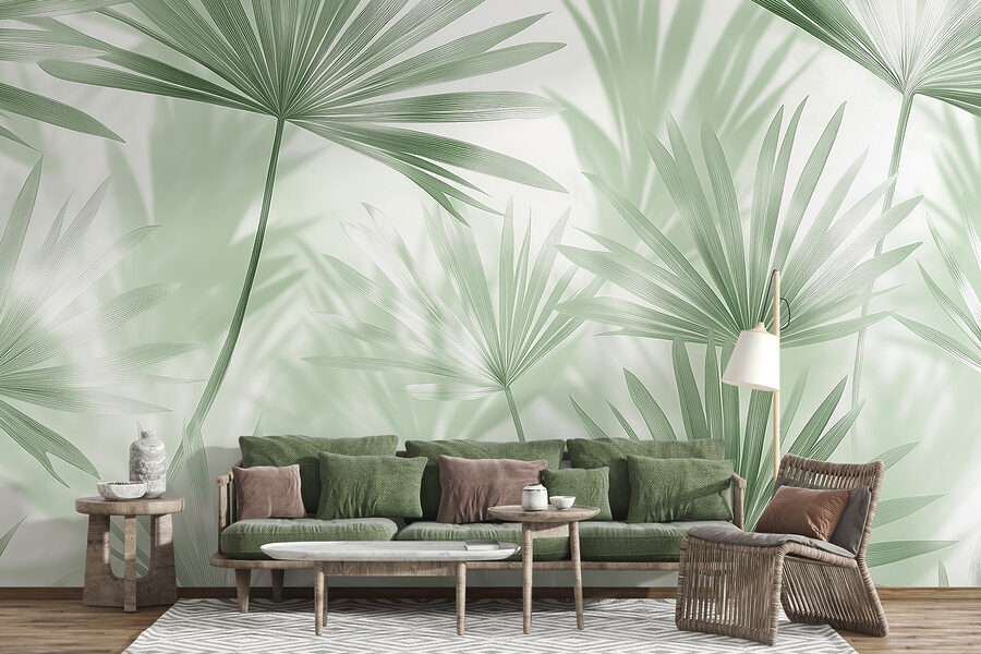 Soft green leaves dance in light