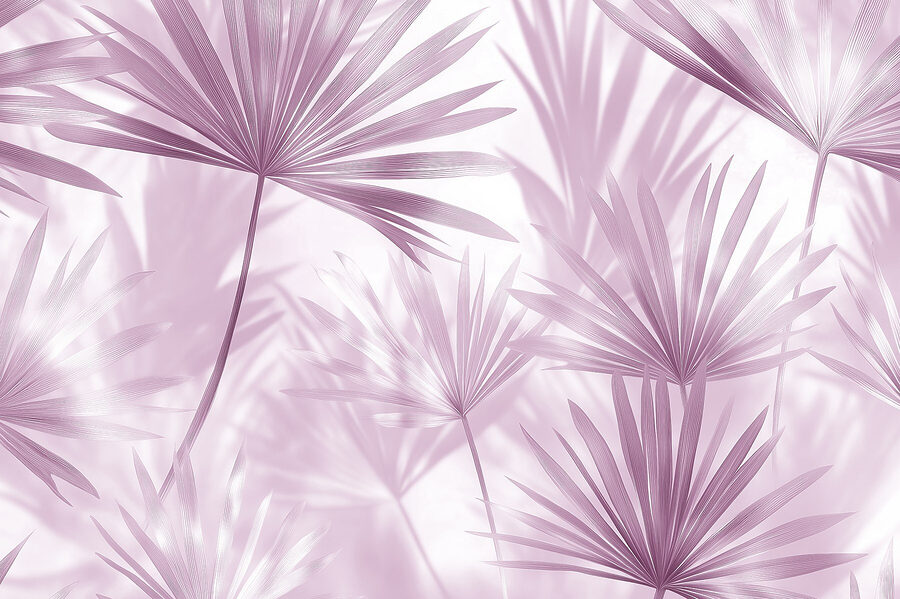 Wall murals Soft pastel leaves creating gentle shadows. - Image 6