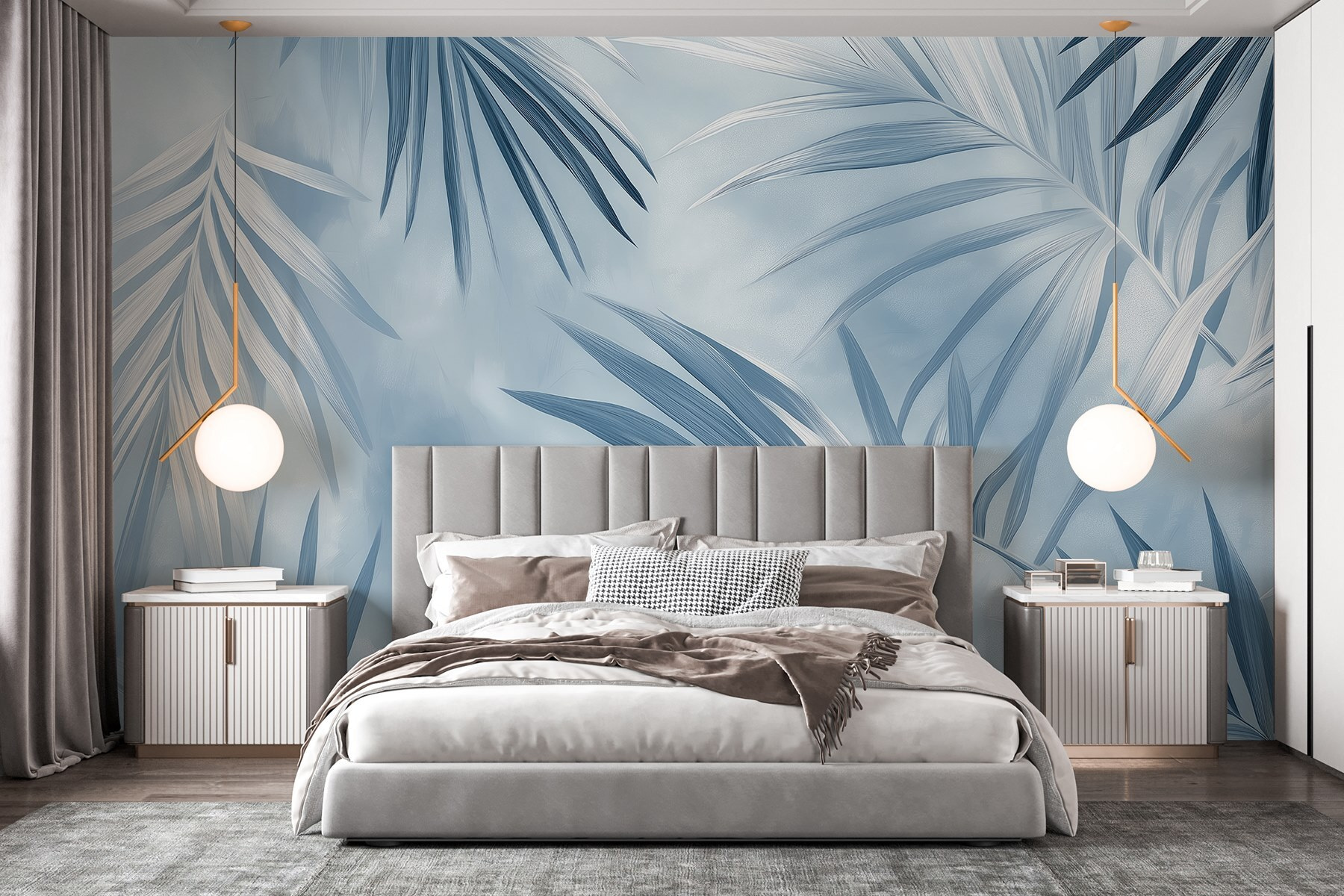 Soft leaves in cool tones