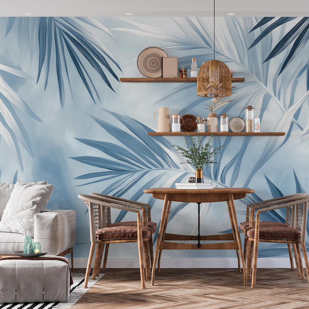 Soft leaves in cool tones