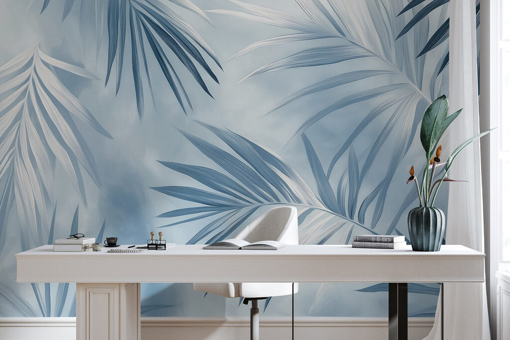 Soft leaves in cool tones