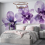 Wall mural Group of purple flowers