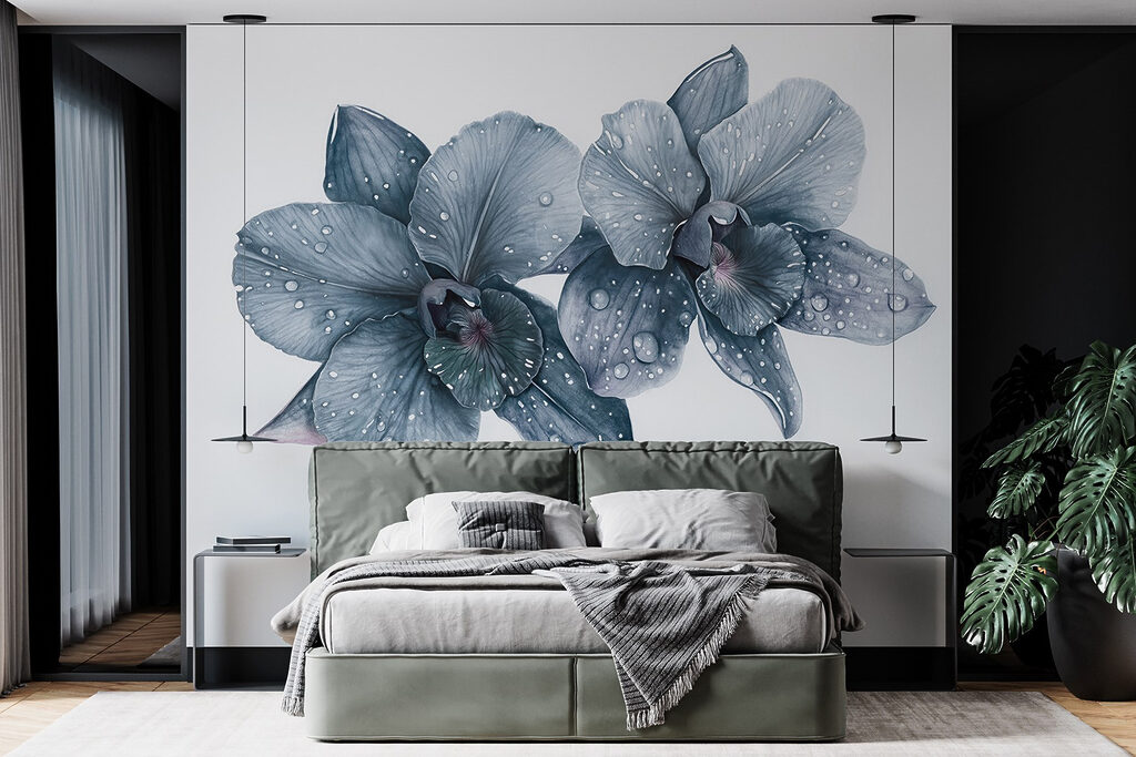 Delicate blooms with dew drops