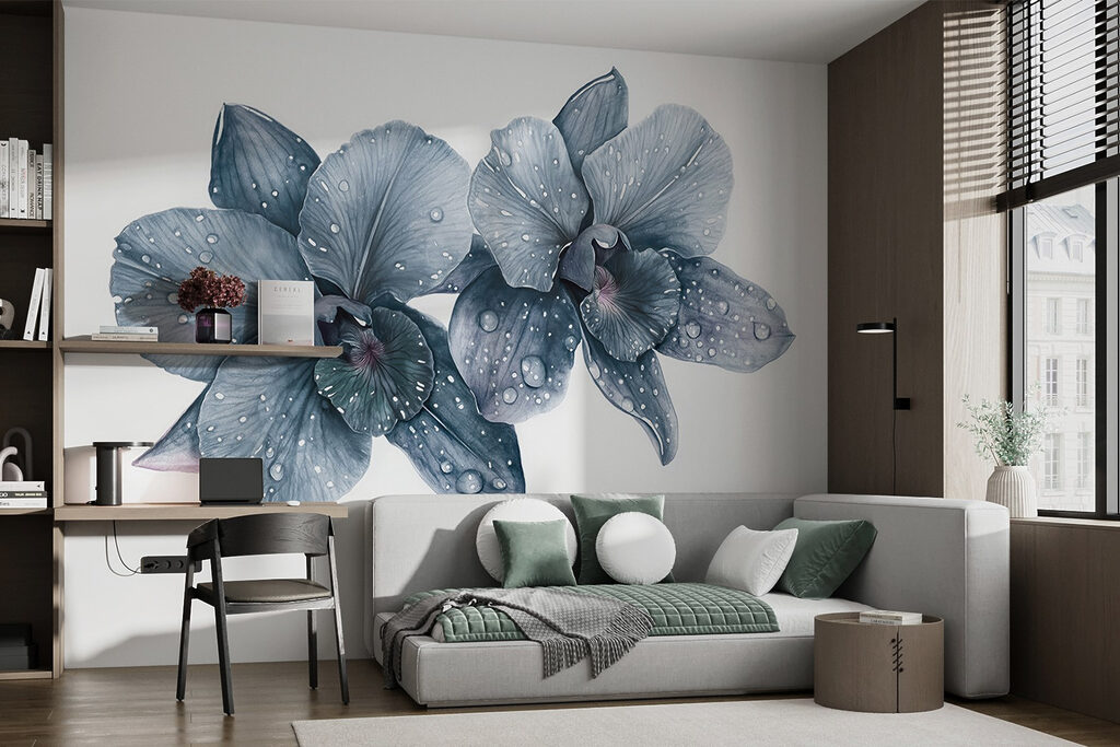 Delicate blooms with dew drops