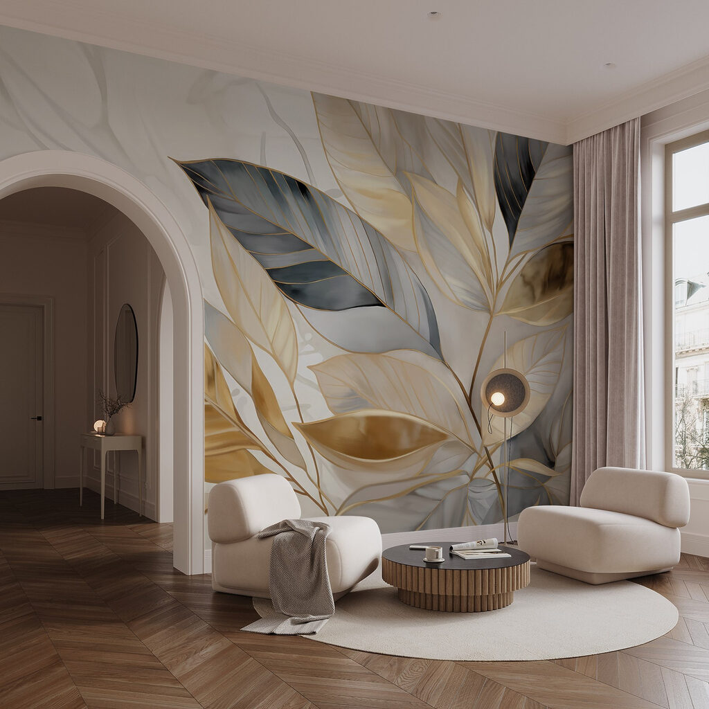 Elegant leaves on a soft background