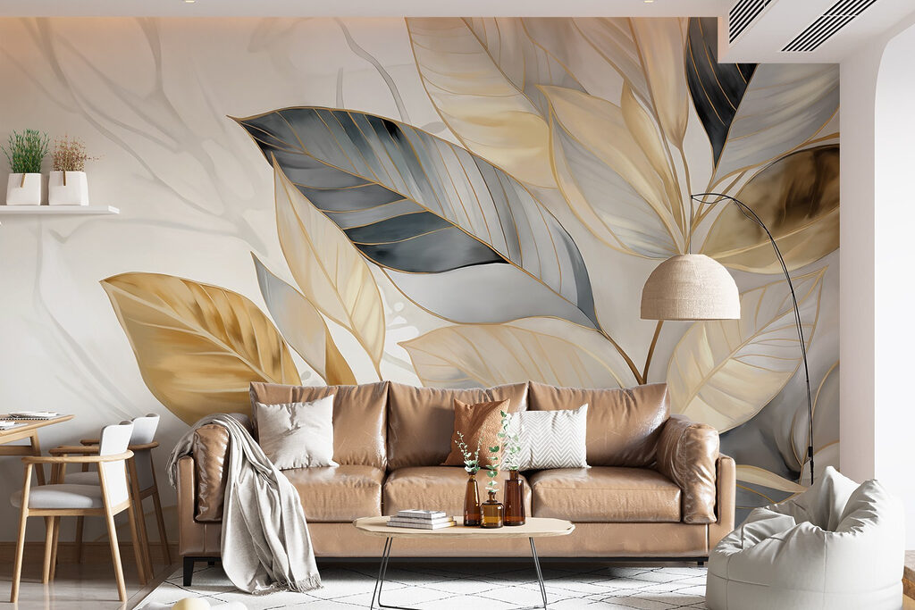 Elegant leaves on a soft background