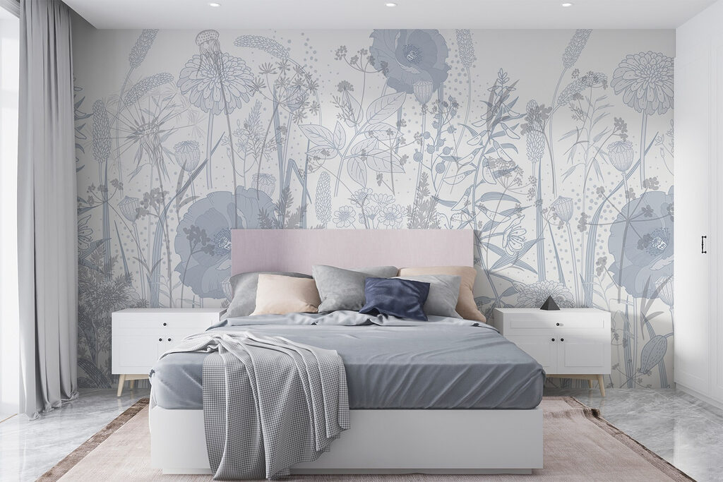 Delicate flowers in soft hues