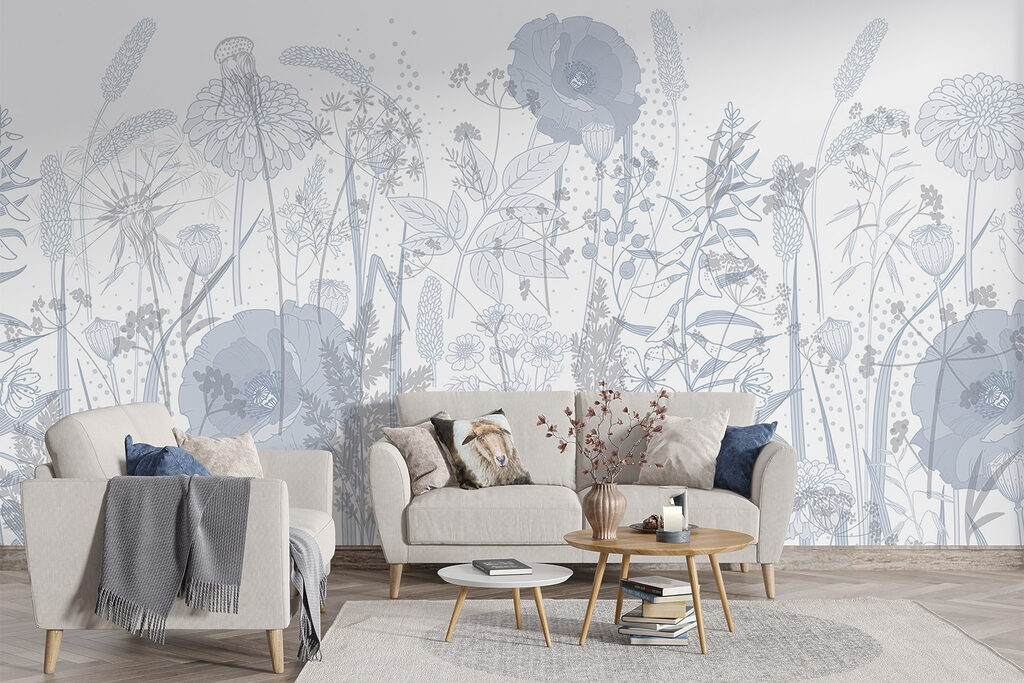 Delicate flowers in soft hues