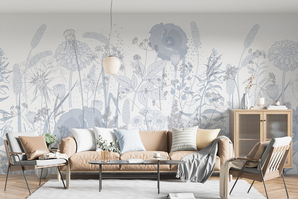 Delicate flowers in soft hues