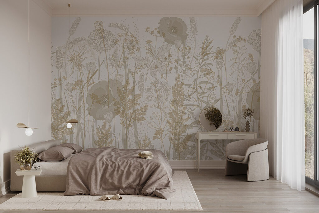 Delicate floral patterns in earthy tones Delicate floral patterns in earthy tones
