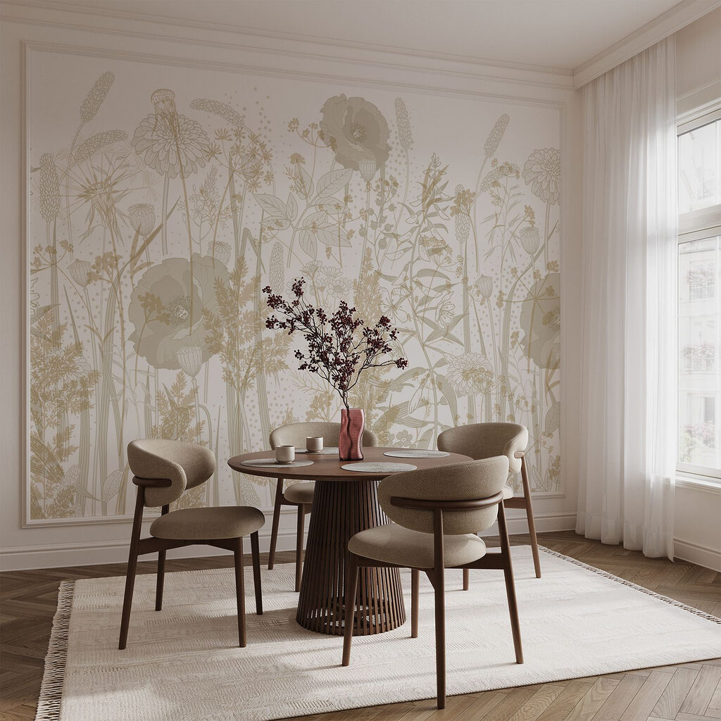 Delicate floral patterns in earthy tones Delicate floral patterns in earthy tones