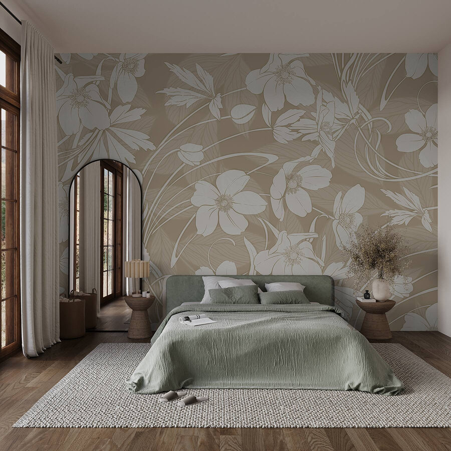 Wall murals Delicate floral patterns in soft tones - Image 2