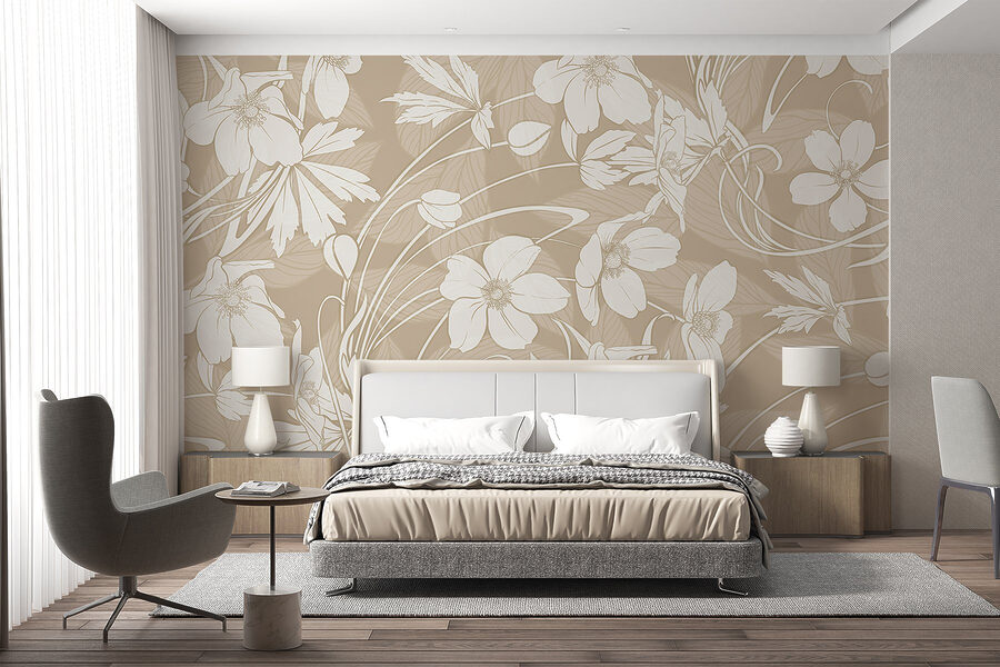 Wall murals Delicate floral patterns in soft tones - Image 3