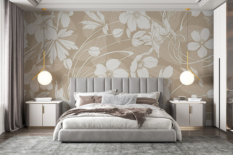 Wall murals Delicate floral patterns in soft tones - Image 4