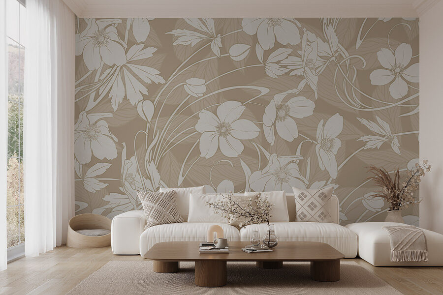 Wall murals Delicate floral patterns in soft tones - Image 5