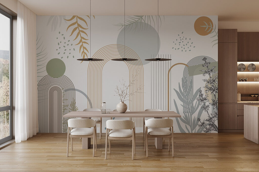 Graphic design of plants and leaves