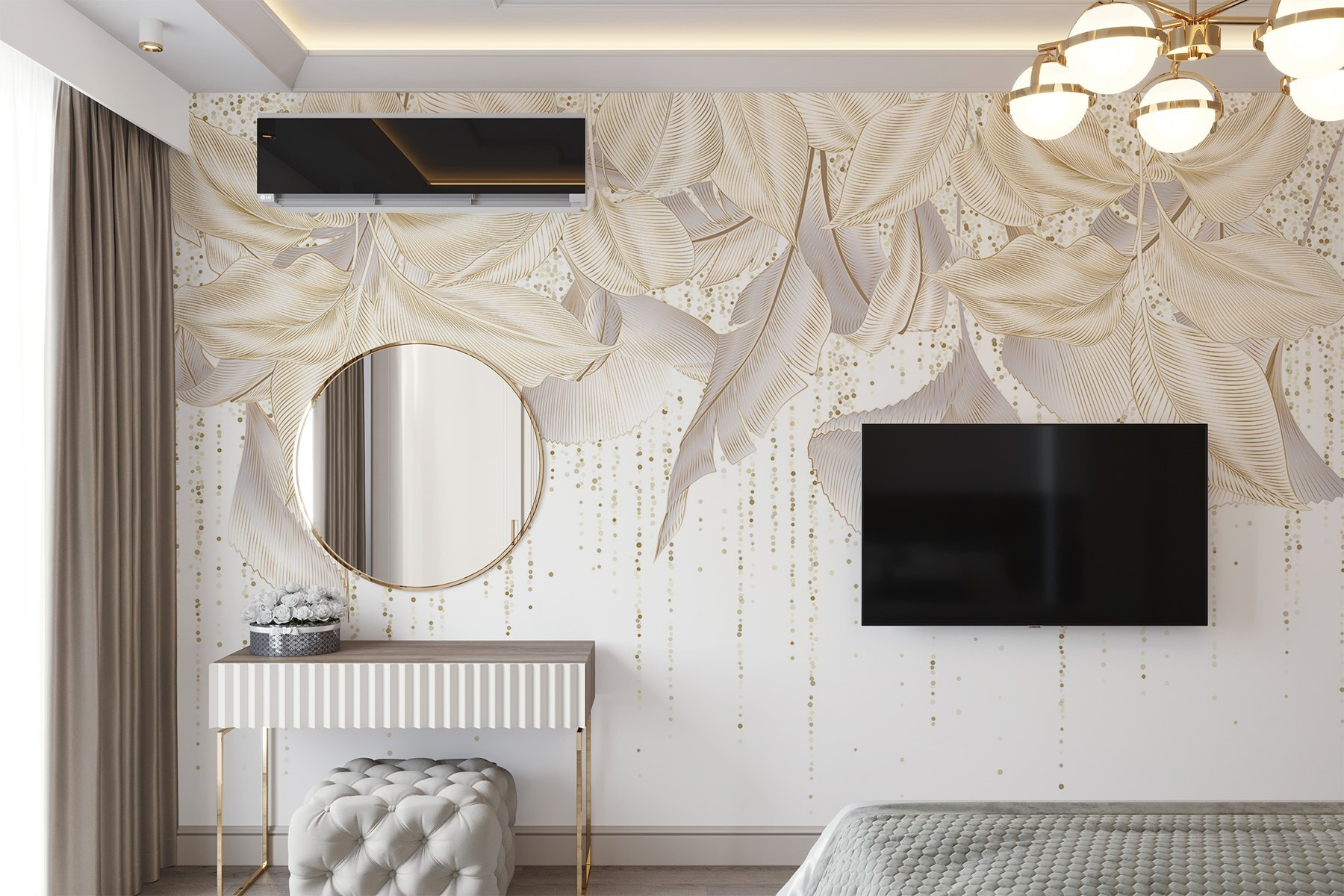 Delicate leaves with subtle textures