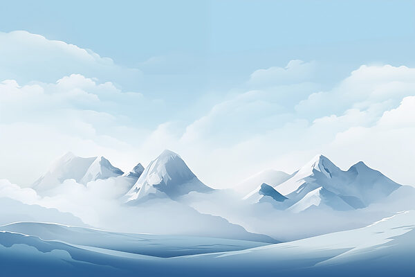 Snowy mountain range with clouds Snowy mountain range with clouds