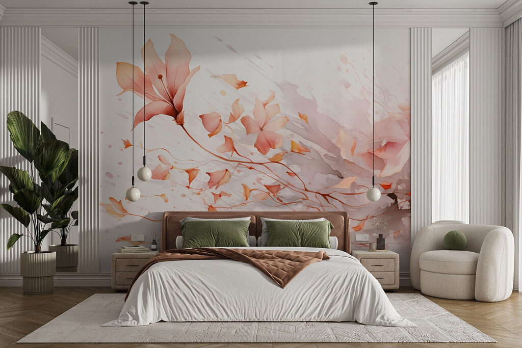 Painting of flowers and leaves Painting of flowers and leaves