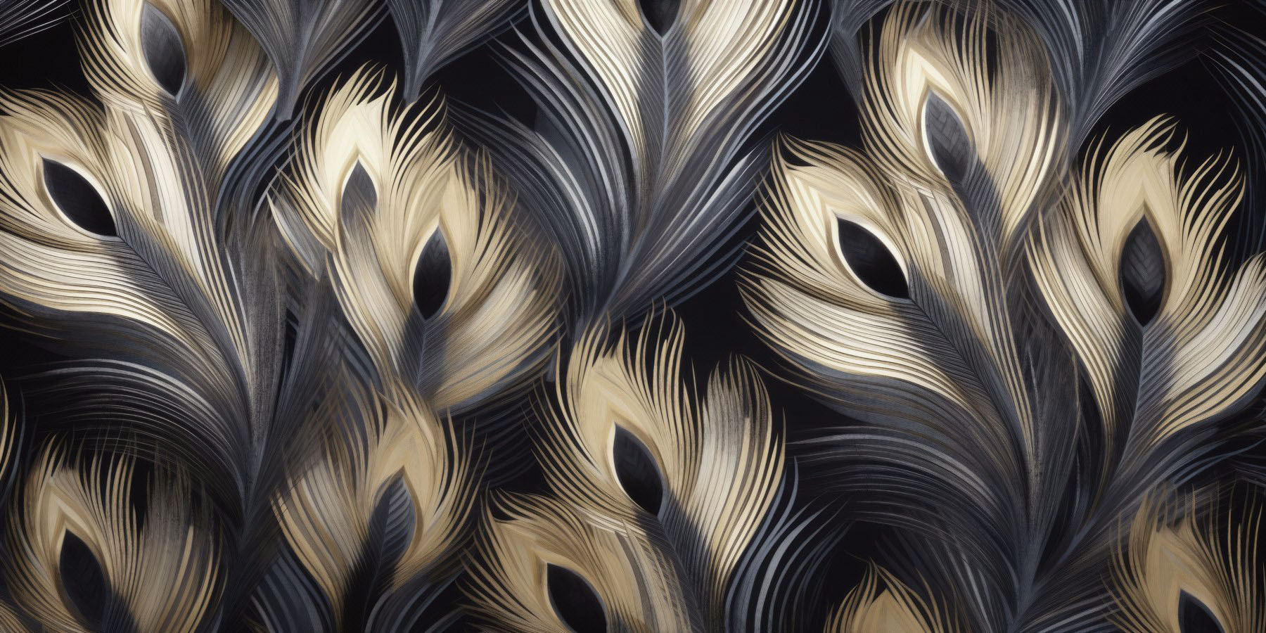 Elegant feathery pattern on dark background