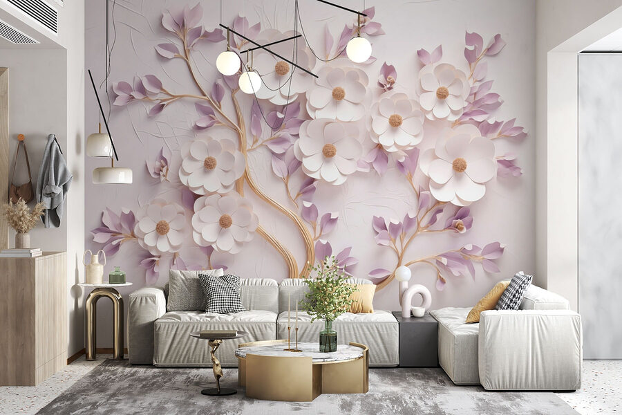 Tree with flowers and leaves