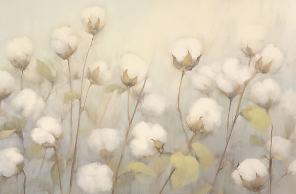 Painting of cotton flowers Painting of cotton flowers