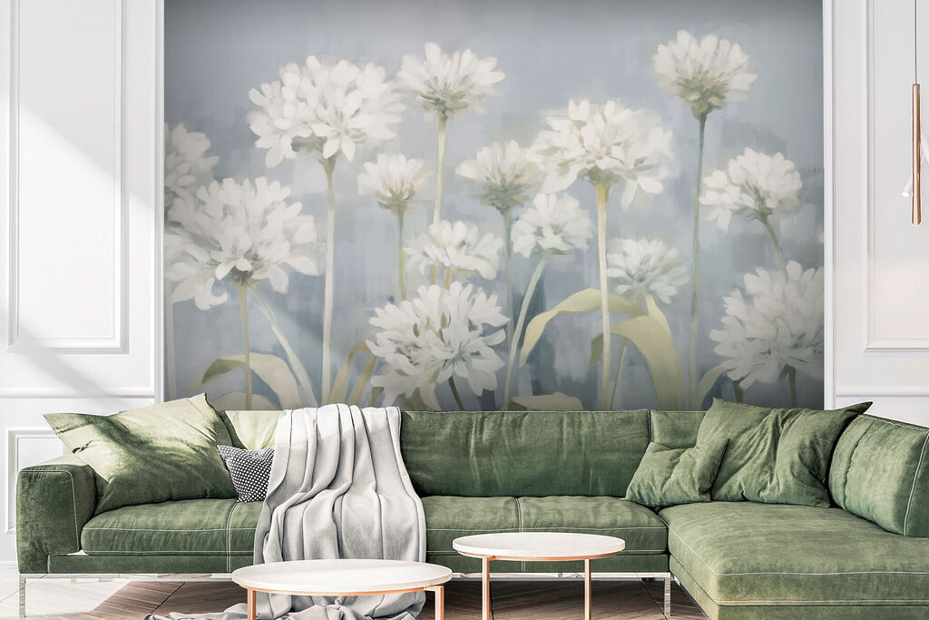 Painting of white flowers