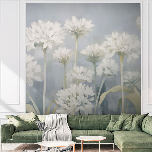 Painting of white flowers Painting of white flowers